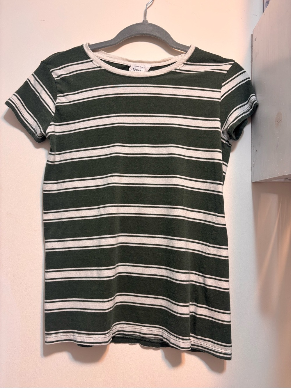 Striped Green & White Tee